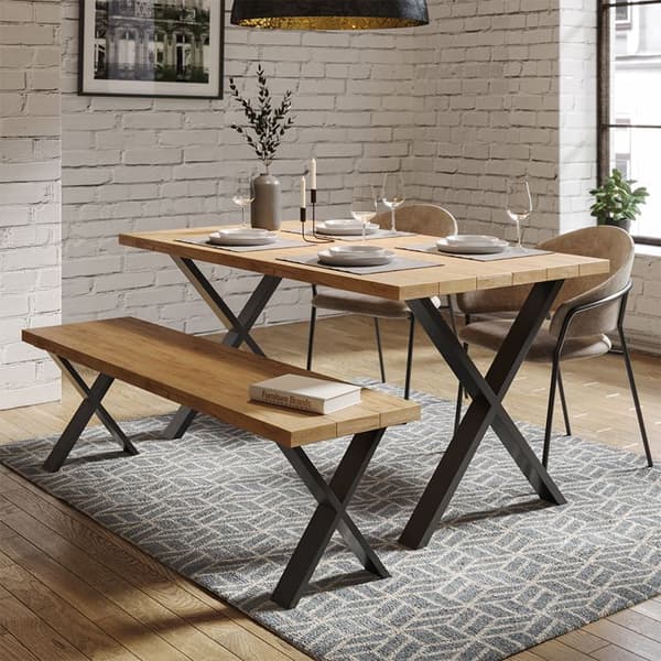 Vicco Bordsben, Svarta, 70 x 72 cm X-Shape