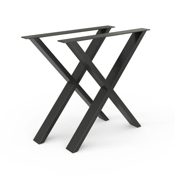 Vicco Bordsben, Svarta, 70 x 72 cm X-Shape