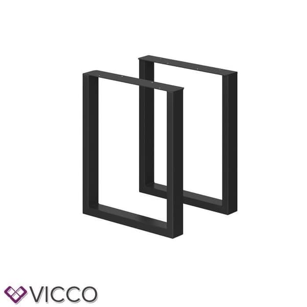 Vicco Bordsben set om 2 72x60 cm matbord soffbord Svart
