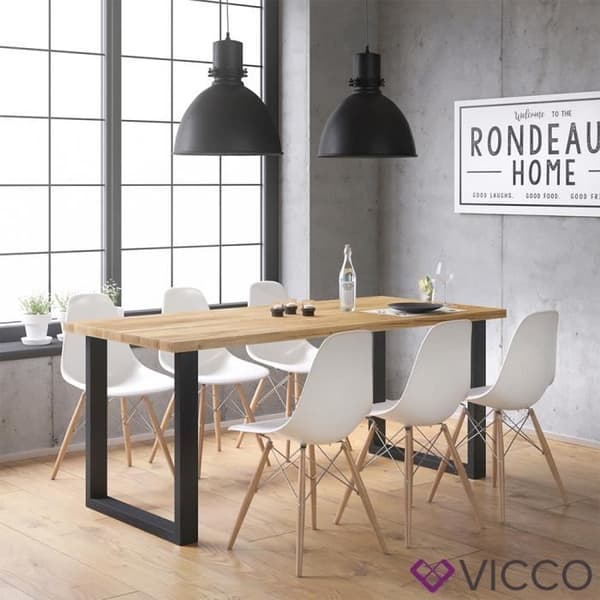 Vicco Bordsben set om 2 72x60 cm matbord soffbord Svart