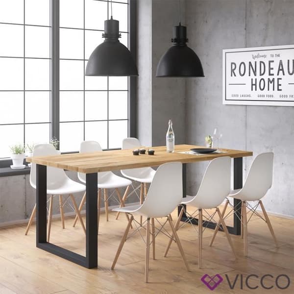 Vicco Bordsben set om 2 72x80 cm matbord Svart