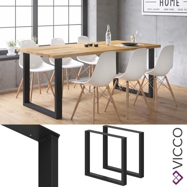 Vicco Bordsben set om 2 72x80 cm matbord Svart