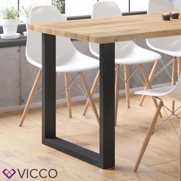 Vicco Bordsben set om 2 st 72x70 cm matbord soffbord Svart