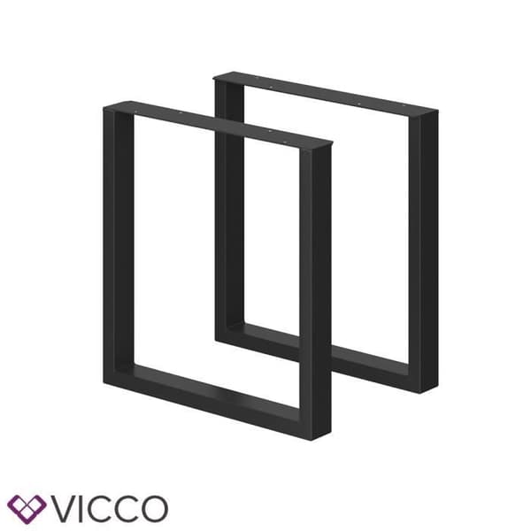 Vicco Bordsben set om 2 st 72x70 cm matbord soffbord Svart