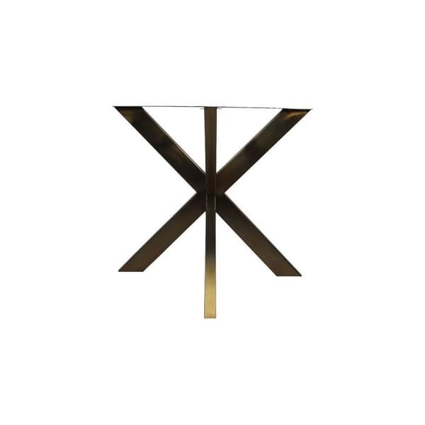 2 Guld X-formade bordsben 80 x 80 x 72
