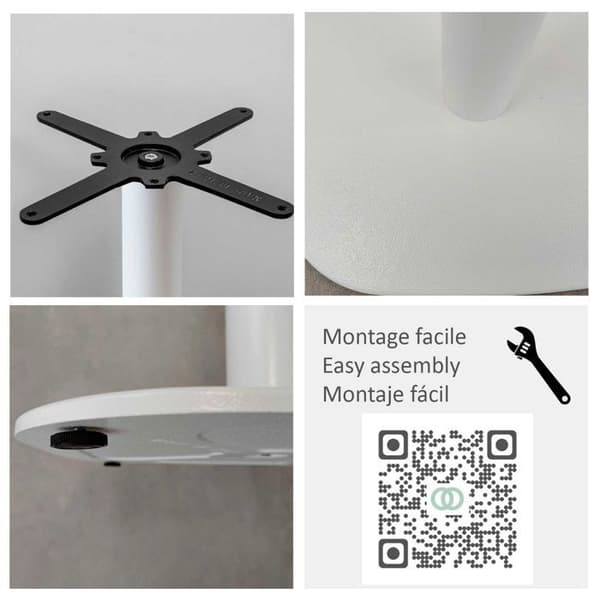 Bordstativ - Rom - Vitt - Höjd 73 cm - För bord Ø 130 cm - Modernt design