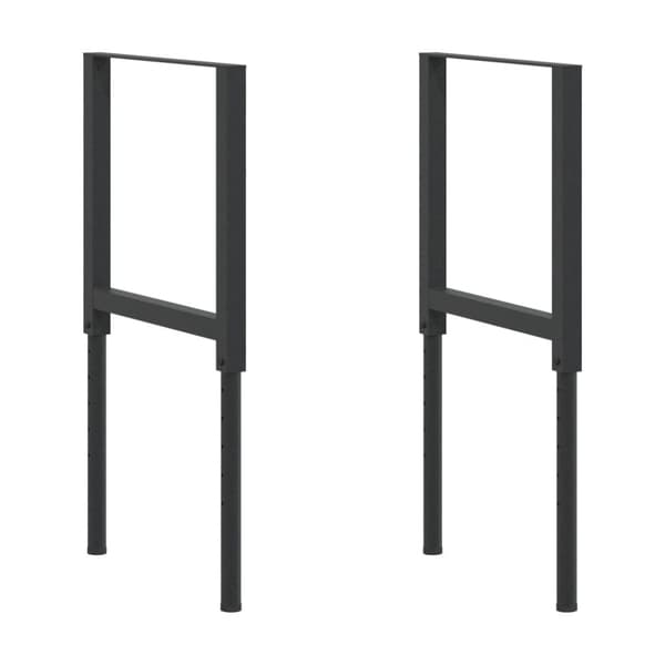 Ramar till arbetsbänk 2 st metall 55x(69-95,5) cm svart