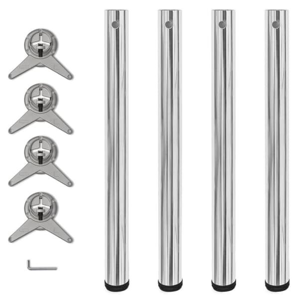 Höjdjusterbara bordsben 4 st krom 710 mm
