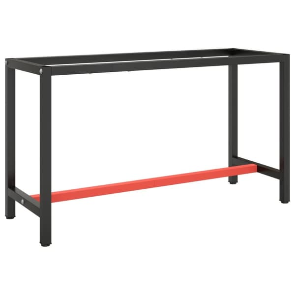 Ram för arbetsbänk matt svart och matt röd 140x50x79 cm metall