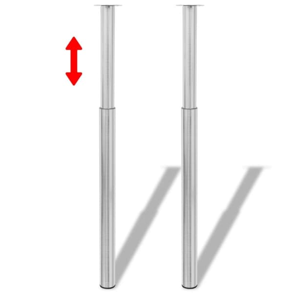 Justerbara bordsben 4 st 710 mm-1100 mm borstad nickel
