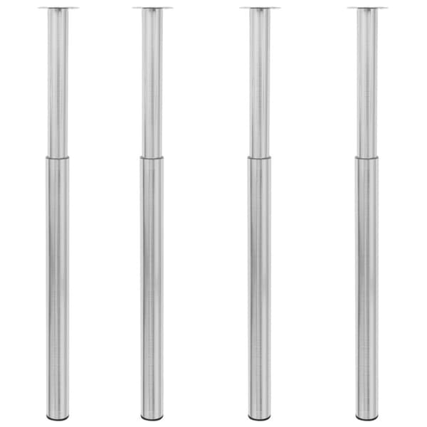 Justerbara bordsben 4 st 710 mm-1100 mm borstad nickel