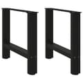 Miniatyrbilde 1 av 10: vidaXL Salongbordben svart 2 stk 60x(42-43) cm stål