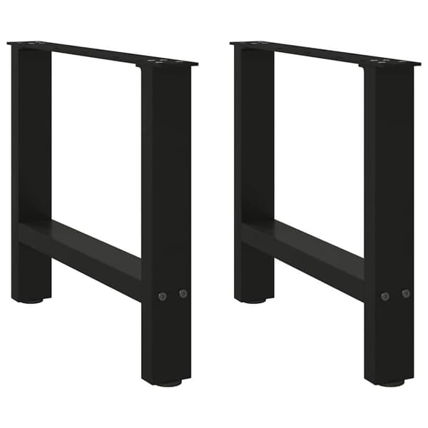 vidaXL Salongbordben svart 2 stk 60x(42-43) cm stål