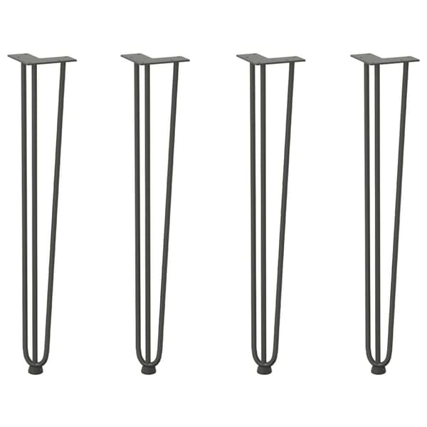 Hårnålsformade bordsben 4 st antracit 72 cm massivt stål