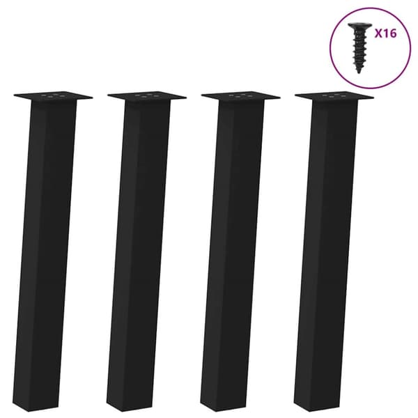 Soffbordsben 4 st svart 72 cm stål