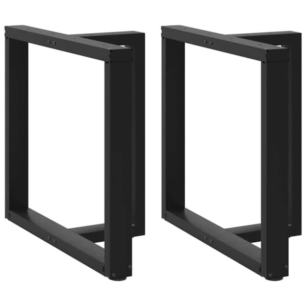 Matbordsben T-formad 2 st svart 80x35x(72-73) cm stål