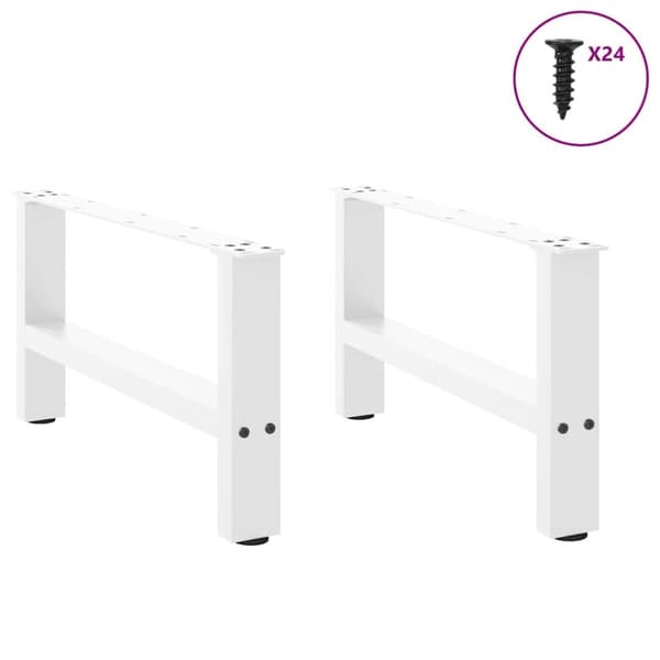 Soffbordsben vit 2 st 60x(30-31) cm stål