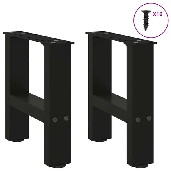 sofabordben 2 stk. 30x(30-31) cm stål sort