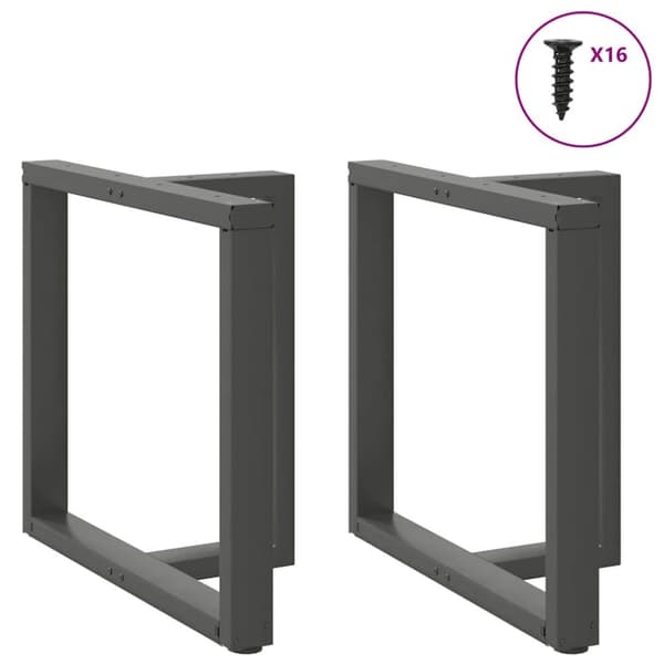 Ruokapöydän jalat 2 kpl Antrasiitti 80x35x(72-73) cm