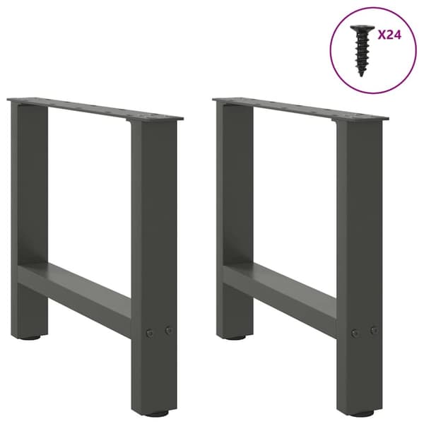 Sohvapöydän jalat Antrasiitti 2 kpl 50x(42-43) cm Teräs
