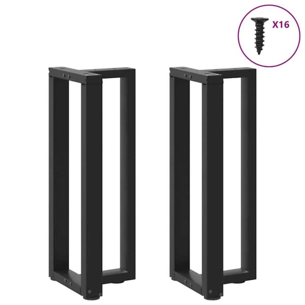 Konsolbordsben T-formad 2 st svart 20x28x(72-73) cm stål