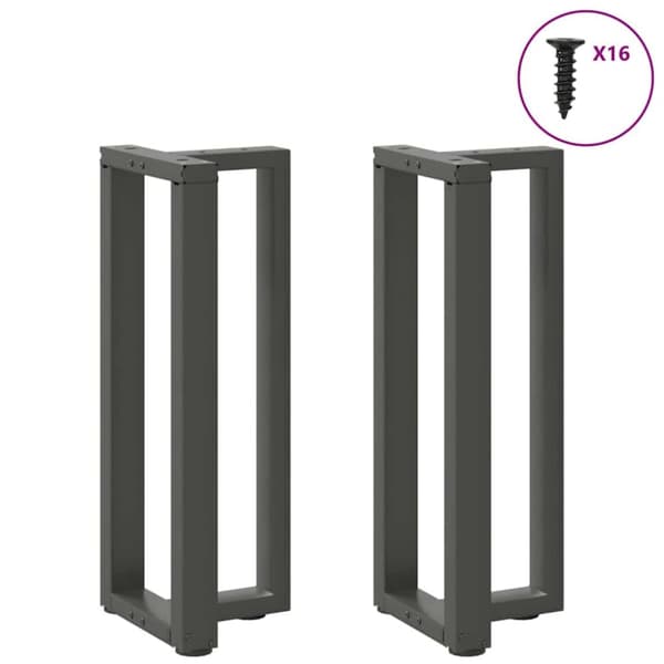 Konsolipöydän jalat 2 kpl Antrasiitti 20x28x(72-73) cm