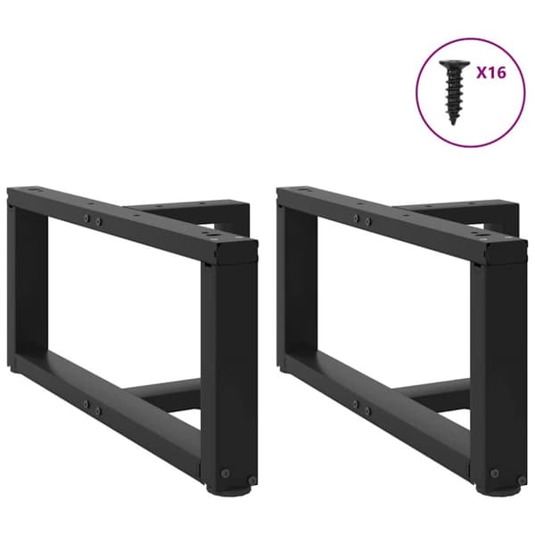 sofabordben T-formet 2 stk 60x25x(30-31) cm stål sort