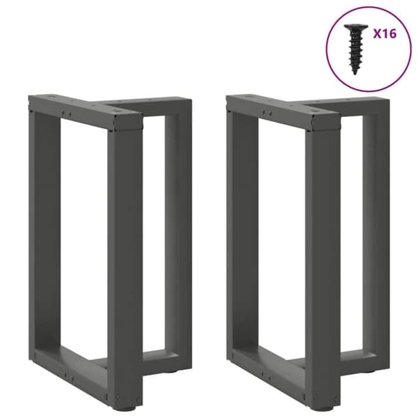 Ruokapöydän jalat 2 kpl Antrasiitti 50x35x(72-73) cm