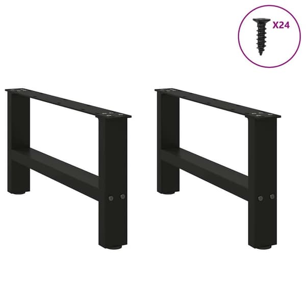 sohvapöydän jalat Musta 2 kpl 60x(30-31) cm Teräs