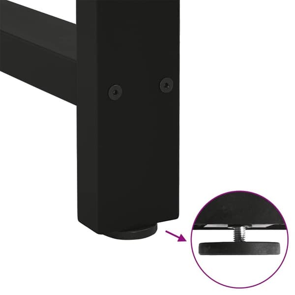 sohvapöydän jalat Musta 2 kpl 60x(30-31) cm Teräs