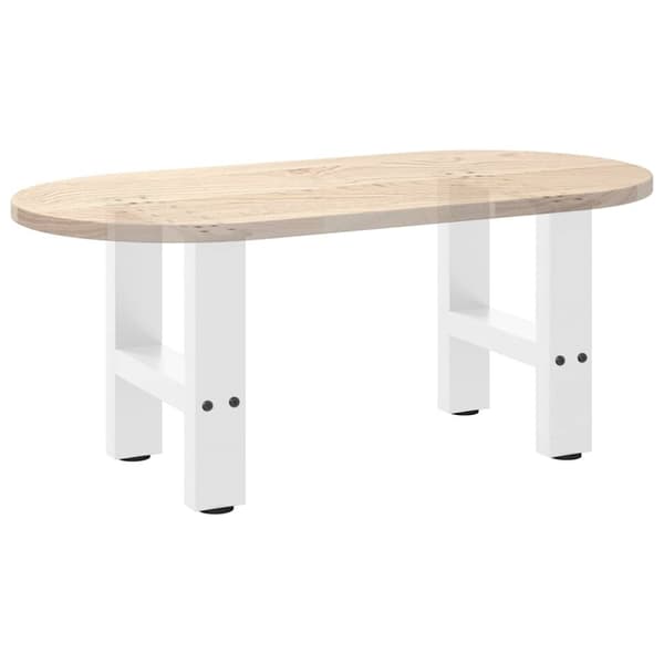 Soffbordsben vit 2 st 30x(30-31) cm stål