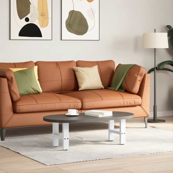 Soffbordsben vit 2 st 30x(30-31) cm stål