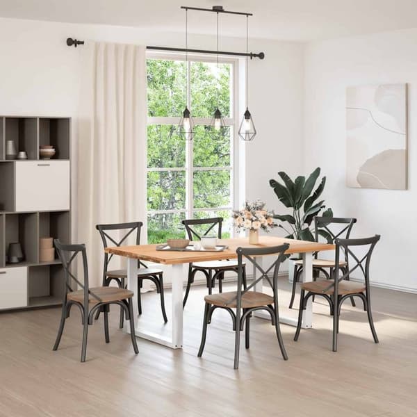 vidaXL Spisebordben U-formet 2 stk hvit 90x(72-73) cm stål