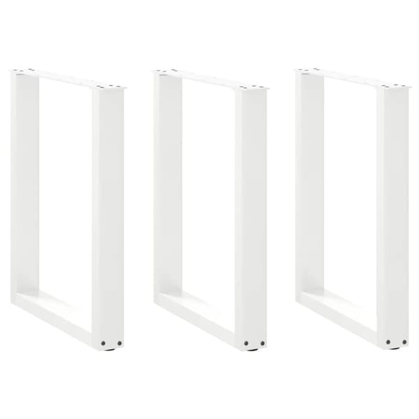 vidaXL Spisebordben U-formet 3 stk hvit 70 x (72-73) cm stål