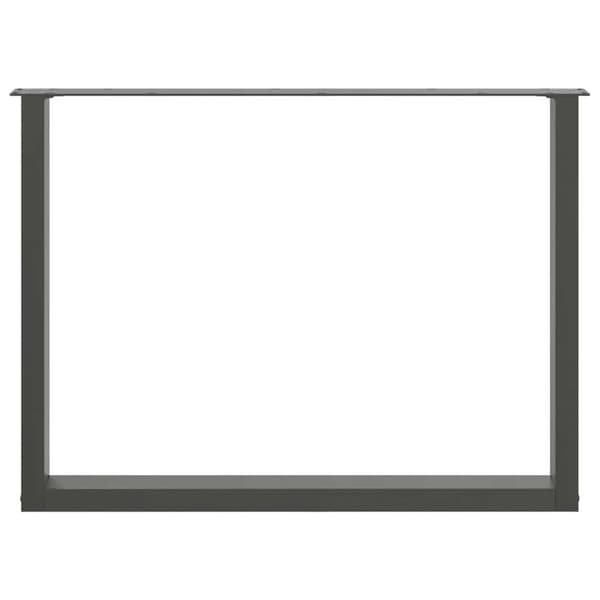 vidaXL Spisebordben U-formet 2 stk antrasitt 100x(72-73) cm stål