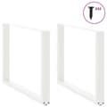 Miniatyrbilde 3 av 10: vidaXL Spisebordben U-formet 2 stk hvit 100x(72-73) cm stål