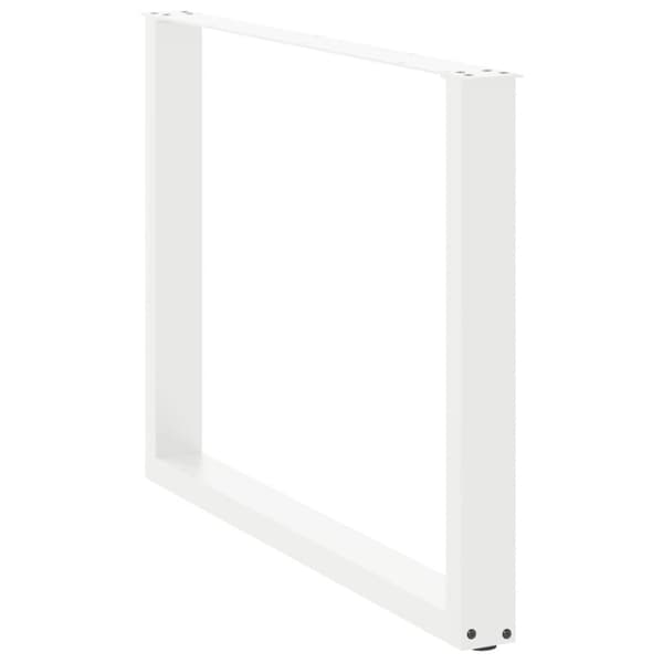 vidaXL Spisebordben U-formet 2 stk hvit 100x(72-73) cm stål
