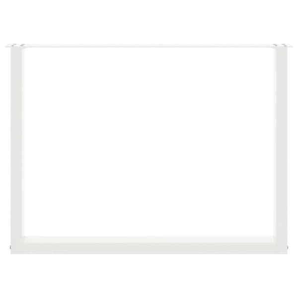 vidaXL Spisebordben U-formet 2 stk hvit 100x(72-73) cm stål