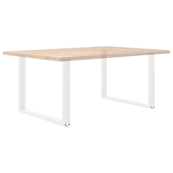 vidaXL Spisebordben U-formet 2 stk hvit 100x(72-73) cm stål