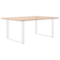 Miniatyrbilde 8 av 10: vidaXL Spisebordben U-formet 2 stk hvit 100x(72-73) cm stål
