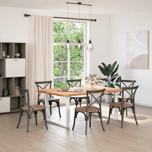 vidaXL Spisebordben U-formet 2 stk hvit 100x(72-73) cm stål