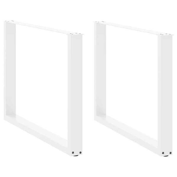 vidaXL Spisebordben U-formet 2 stk hvit 100x(72-73) cm stål