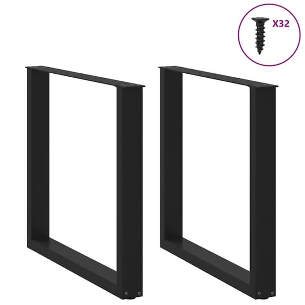vidaXL Spisebordben U-formet 2 stk svart 90 x (72-73) cm stål
