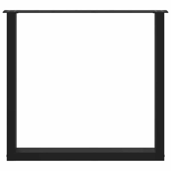 vidaXL Spisebordben U-formet 2 stk svart 90 x (72-73) cm stål