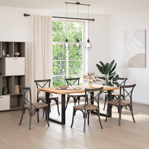vidaXL Spisebordben U-formet 2 stk svart 90 x (72-73) cm stål