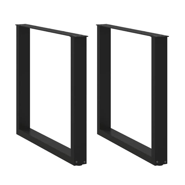 vidaXL Spisebordben U-formet 2 stk svart 90x(72-73) cm stål