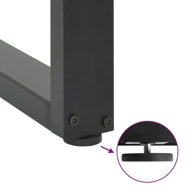 vidaXL Soffbordsben U-formade 2 st antracit 80x(72-73) cm stål