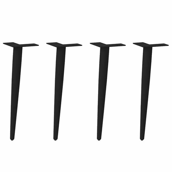 Soffbordsben konisk form 4 st svart 42-43 cm stål