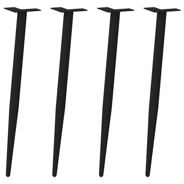 Soffbordsben konisk form 4 st svart 72-73 cm stål