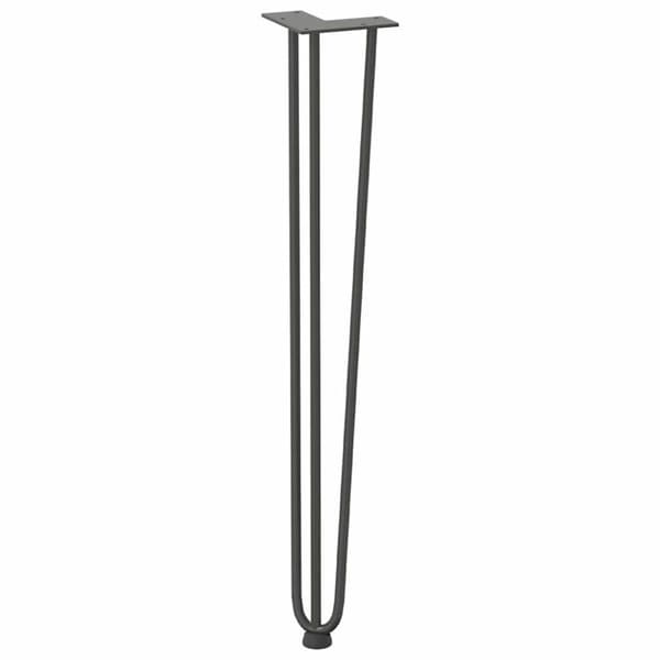 vidaXL Hårnåle bordben 4 stk. 72 cm massivt stål antracitgrå